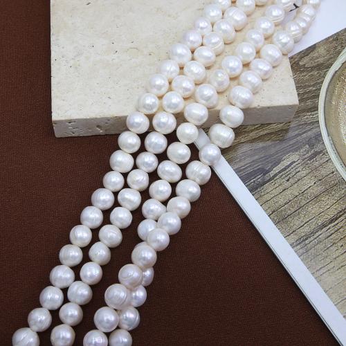 Cultured Rice Freshwater Pearl Beads, DIY, white, about:9-10mm, Sold By Strand