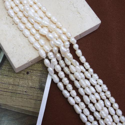 Cultured Rice Freshwater Pearl Beads, DIY, white, about: 4-5mm, Sold Per Approx 38 cm Strand