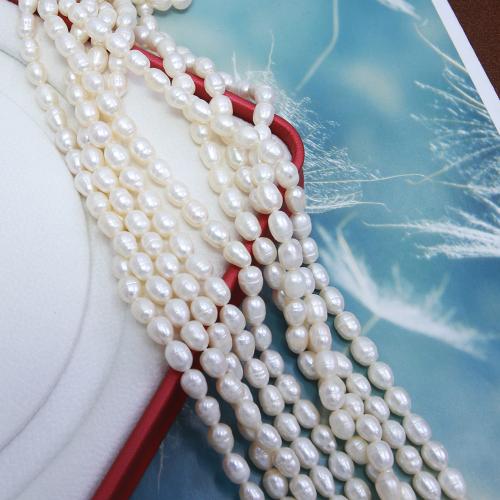 Cultured Rice Freshwater Pearl Beads, DIY, white, about:  5-5.5mm, Sold Per Approx 38 cm Strand