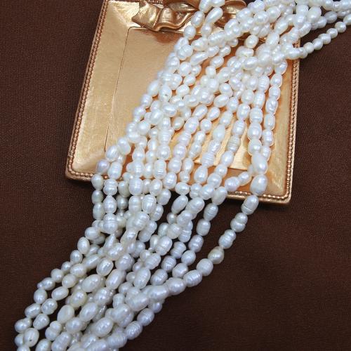 Cultured Potato Freshwater Pearl Beads, Rice, DIY, white, about:4.8-5.2mm, Sold Per Approx 38 cm Strand