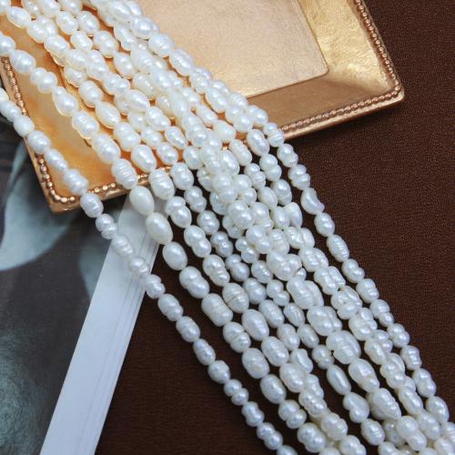 Cultured Rice Freshwater Pearl Beads, DIY, white, about:4-5mm, Sold Per Approx 38 cm Strand