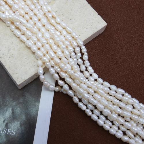 Cultured Rice Freshwater Pearl Beads, DIY, white, about: 4-5mm, Sold Per Approx 38 cm Strand