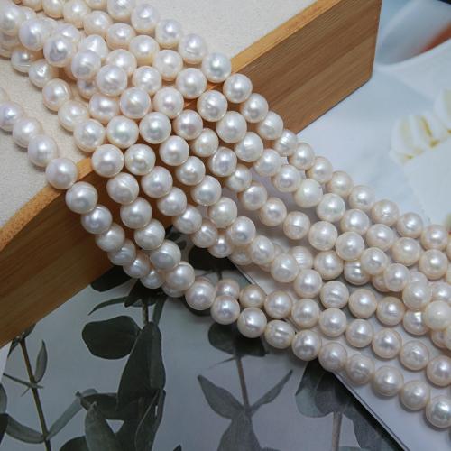 Natural Freshwater Pearl Loose Beads, Slightly Round, DIY, white, about:10-11mm, Sold Per Approx 38 cm Strand