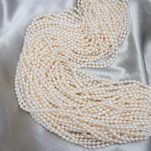 Cultured Potato Freshwater Pearl Beads, DIY, white, about:3.5-4mm, Sold Per Approx 38 cm Strand