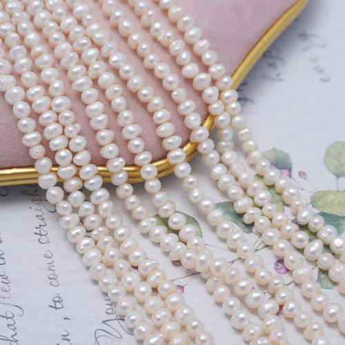 Cultured Potato Freshwater Pearl Beads, DIY, white, about:4-4.5mm, Sold Per Approx 38 cm Strand