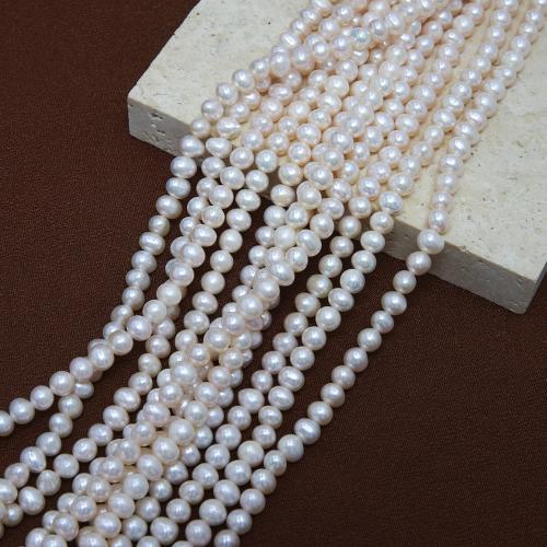 Cultured Potato Freshwater Pearl Beads, DIY, white, about:4-5mm, Sold Per Approx 38 cm Strand