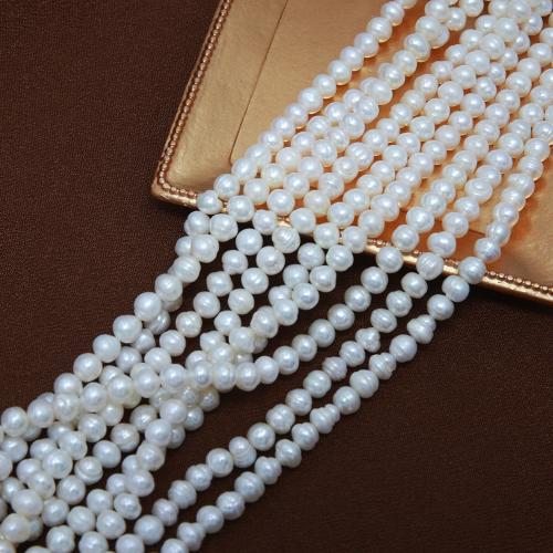 Cultured Potato Freshwater Pearl Beads, DIY, white, about:5-6mm, Sold Per Approx 38 cm Strand