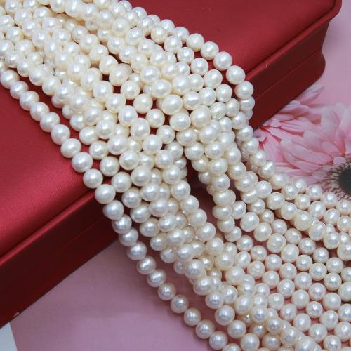 Cultured Potato Freshwater Pearl Beads, DIY, white, about:6-7mm, Sold Per Approx 38 cm Strand