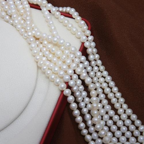 Cultured Potato Freshwater Pearl Beads, DIY, white, about: 6-7mm, Sold Per Approx 38 cm Strand