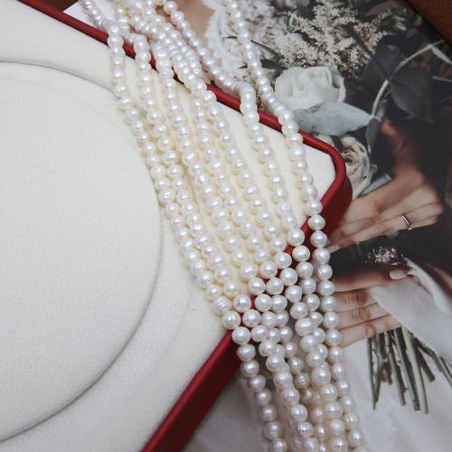 Cultured Rice Freshwater Pearl Beads, DIY, white, about: 5-6mm, Sold Per Approx 38 cm Strand