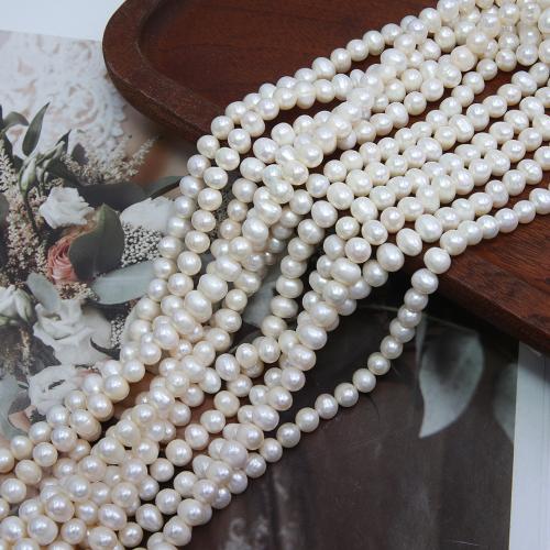 Cultured Potato Freshwater Pearl Beads, DIY, white, about: 6-7mm, Sold Per Approx 38 cm Strand