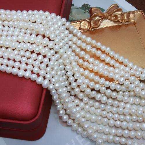 Cultured Potato Freshwater Pearl Beads, DIY, white, about: 5-6mm, Sold Per Approx 38 cm Strand