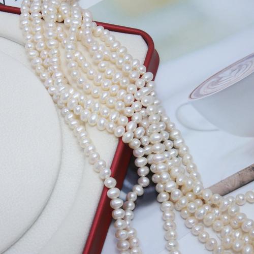 Cultured Potato Freshwater Pearl Beads, DIY, white, about:  4-5mm, Sold Per Approx 38 cm Strand