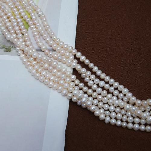 Cultured Potato Freshwater Pearl Beads, DIY, white, about:  5-6mm, Sold Per Approx 38 cm Strand