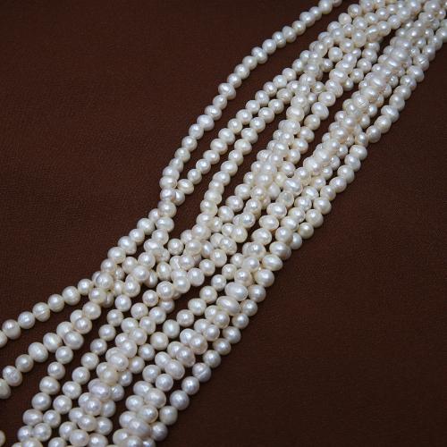 Cultured Potato Freshwater Pearl Beads, DIY, white, about:5-6mm, Sold Per Approx 38 cm Strand