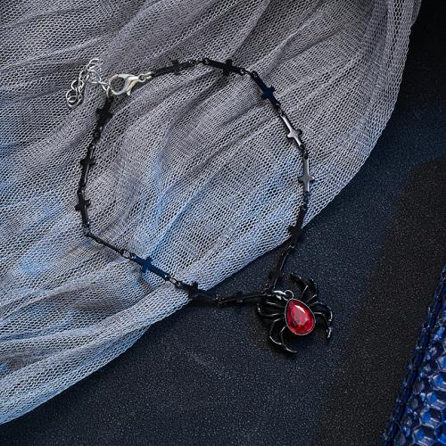 Halloween Bracelet, Tibetan Style, with Acrylic, with 5cm extender chain, Spider, plated, Halloween Design & fashion jewelry & Unisex, black, Pendant:2cm, Length:17.5 cm, Sold By PC