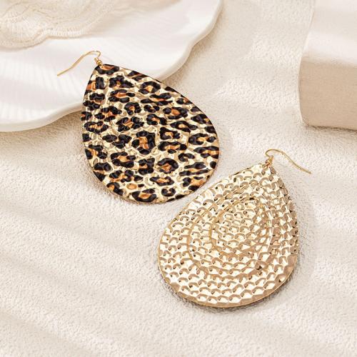 Tibetan Style Drop Earrings, plated, for woman, gold, Sold By Pair