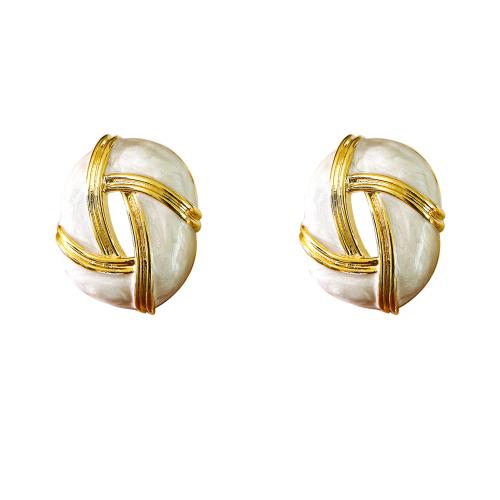 Brass Stud Earring, plated, for woman & enamel, more colors for choice, 22x19mm, Sold By Pair