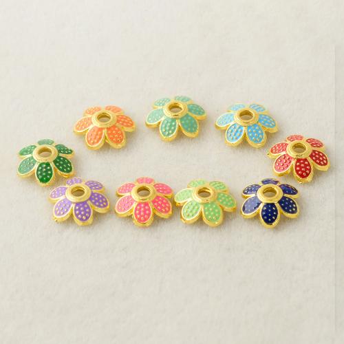 Tibetan Style Bead Cap, DIY & enamel, more colors for choice, Hole:Approx 1.6mm, Sold By PC