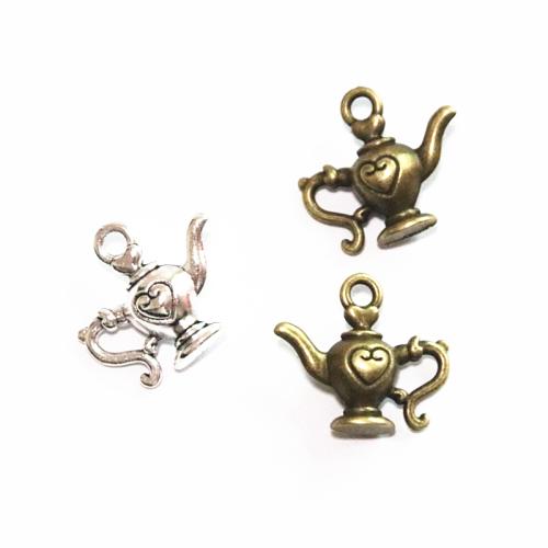 Tibetan Style Pendants, Teapot, plated, DIY, more colors for choice, 19x21mm, 60PCs/Bag, Sold By Bag