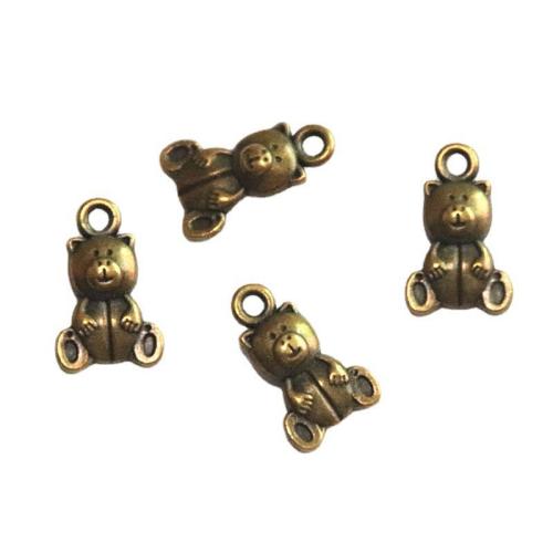 Tibetan Style Animal Pendants, Bear, plated, DIY, more colors for choice, 16x10mm, 100PCs/Bag, Sold By Bag