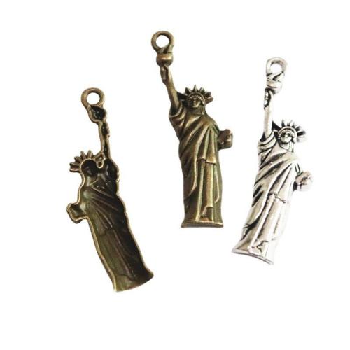 Tibetan Style Pendants, Lady Liberty, plated, DIY, more colors for choice, 48x14mm, 50PCs/Bag, Sold By Bag