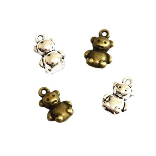 Tibetan Style Animal Pendants, Bear, plated, DIY, more colors for choice, 7x10x16mm, 100PCs/Bag, Sold By Bag