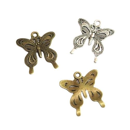 Pendentifs animaux en alliage de zinc, papillon, Placage, DIY, plus de couleurs à choisir, 27.60x25mm, 60PC/sac, Vendu par sac