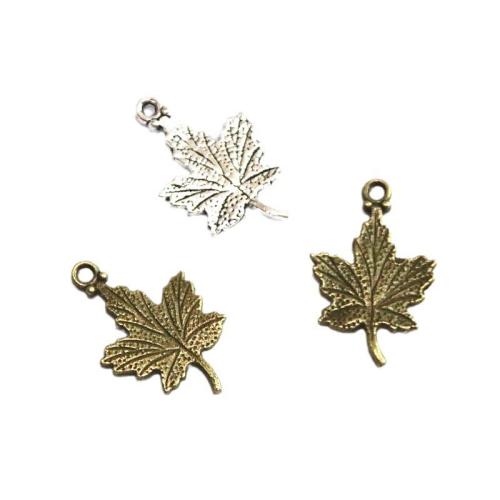 Pendentifs feuilles en alliage de zinc , Feuille d'érable, Placage, DIY, plus de couleurs à choisir, 23.20x15.30mm, 100PC/sac, Vendu par sac