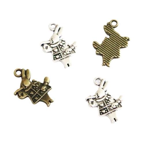 Tibetan Style Animal Pendants, Rabbit, plated, DIY, more colors for choice, 20x14mm, 100PCs/Bag, Sold By Bag