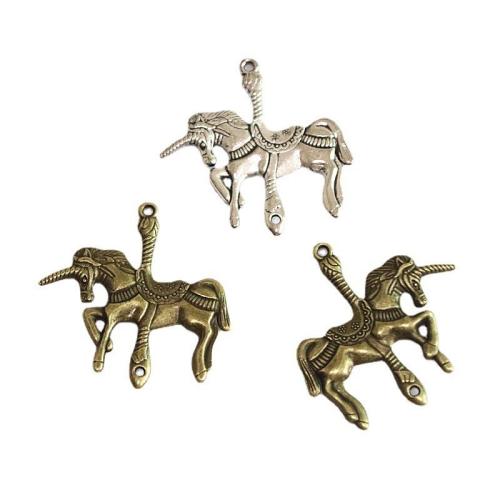 Tibetan Style Animal Pendants, Unicorn, plated, DIY, more colors for choice, 42x42.50mm, 40PCs/Bag, Sold By Bag