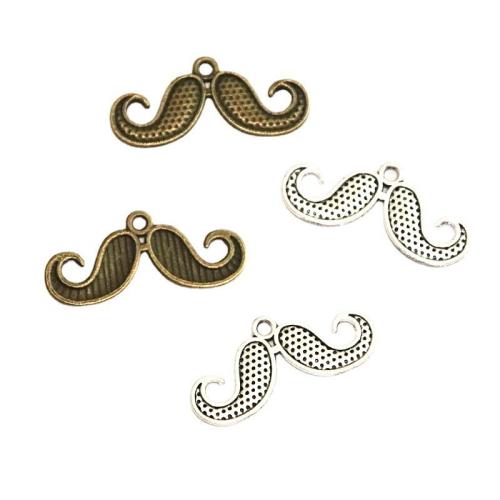 Tibetan Style Pendants, Mustache, plated, DIY, more colors for choice, 13.60x30mm, 100PCs/Bag, Sold By Bag