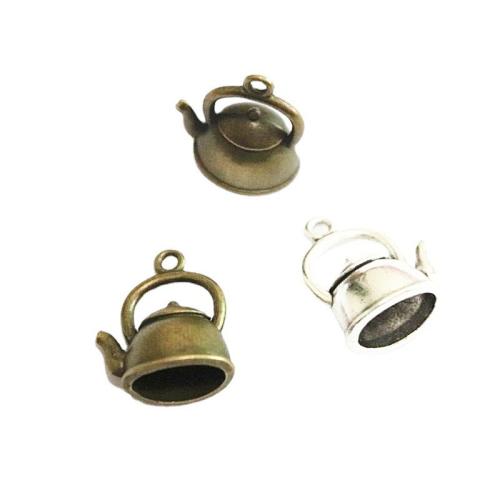 Tibetan Style Pendants, Teapot, plated, DIY, more colors for choice, 16.70x19.50x10mm, 50PCs/Bag, Sold By Bag