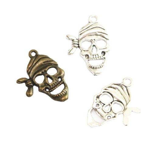 Tibetan Style Skull Pendants, plated, DIY, more colors for choice, 19x28mm, 50PCs/Bag, Sold By Bag