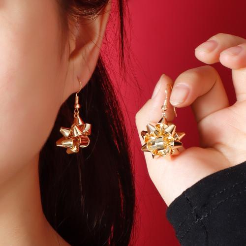 Tibetan Style Drop Earring, with Cloth, gold color plated, Christmas jewelry & different styles for choice & for woman & enamel, earring length 50-100mm, Sold By Pair