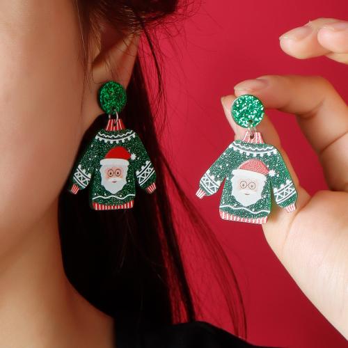 Acrylic Drop Earring, Garment, Christmas jewelry & different styles for choice & for woman, earring length 40-60mm, Sold By Pair