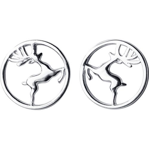 925 Sterling Silver Stud Earring, Christmas Reindeer, Christmas jewelry & for woman & hollow, more colors for choice, 10mm, Sold By Pair