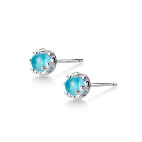 925 Sterling Silver Stud Earring, with Crystal, Antlers, Christmas jewelry & for woman, 5mm, Sold By Pair