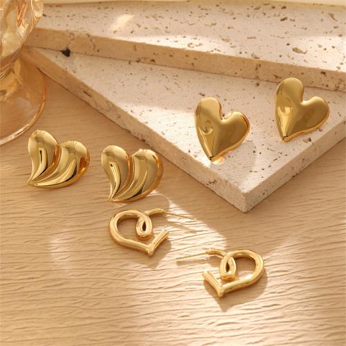 Titanium Steel  Earring, 18K gold plated, fashion jewelry & different styles for choice & for woman, golden, Sold By Pair