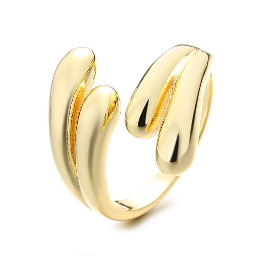 Brass Finger Ring, 18K gold plated, fashion jewelry & for woman, golden, Sold By PC