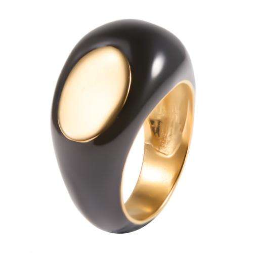 Titanium Steel Finger Ring, fashion jewelry & for woman & enamel, US Ring Size:9, Sold By PC