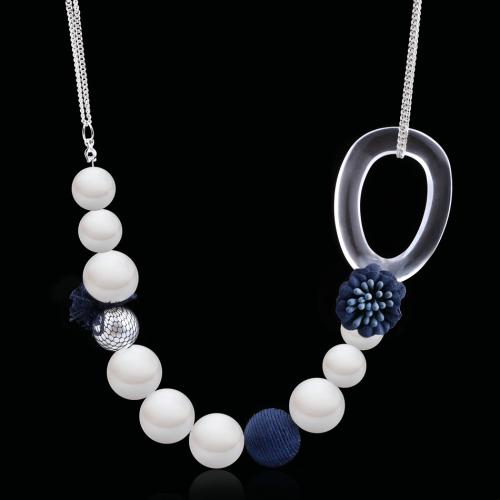 Collier de perles en plastique, perle de plastique, avec alliage de zinc & Acrylique, avec 7.4cm chaînes de rallonge, bijoux de mode & pour femme, plus de couleurs à choisir, Longueur:Environ 49 cm, Vendu par PC