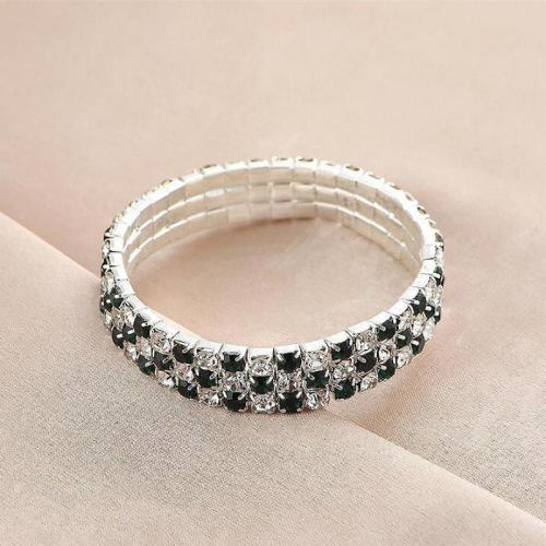 Brass Bracelet & Bangle, fashion jewelry & for woman & with rhinestone, 50x12mm, Sold By PC