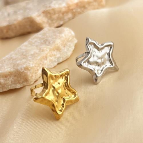 Stainless Steel Finger Ring, 304 Stainless Steel, Star, fashion jewelry & for woman, more colors for choice, Sold By PC