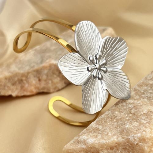 Stainless Steel Bangle, 304 Stainless Steel, Flower, fashion jewelry & for woman, Sold By PC