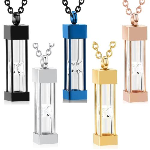 304 Stainless Steel Cinerary Casket Pendant, Rectangle, Vacuum Ion Plating, DIY, more colors for choice, 10x47mm, Sold By PC