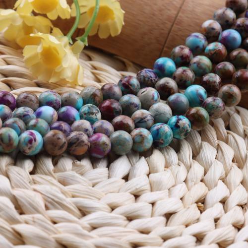 Gemstone Jewelry Beads, Impression Jasper, Round, DIY & different size for choice, mixed colors, Sold Per Approx 38 cm Strand