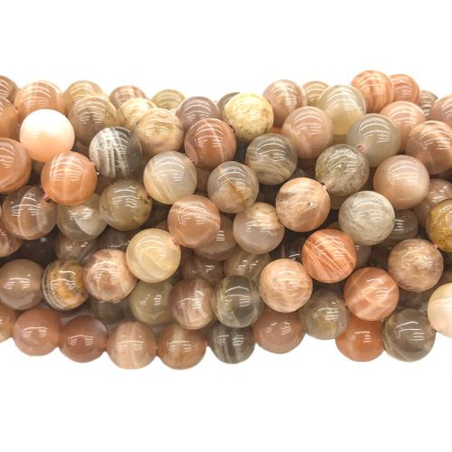 Gemstone Jewelry Beads, Sunstone, Round, DIY & different size for choice, mixed colors, Sold Per Approx 38 cm Strand