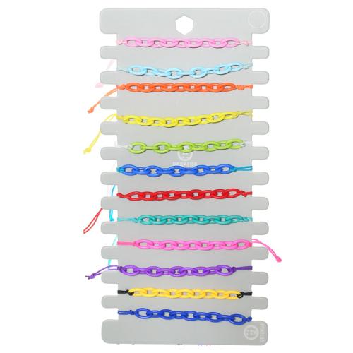 Pulseras de resina, con Cordón de nudo, Bricolaje & para mujer, multicolor, longitud:31 cm, 12PCs/Set, Vendido por Set