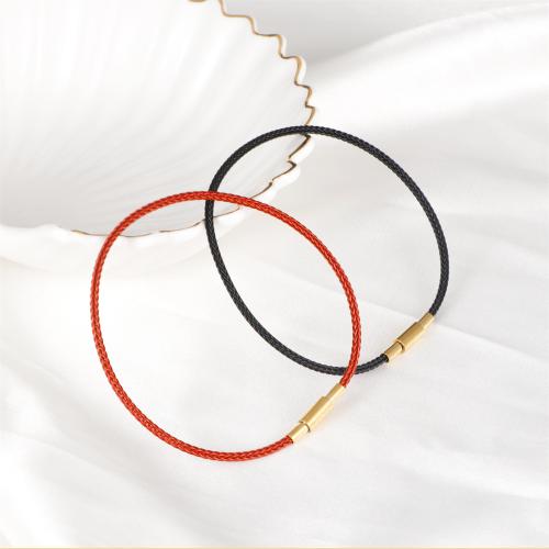 Stainless Steel Jewelry Bracelet, 304 Stainless Steel, with Tiger Tail Wire, plated, Unisex, more colors for choice, Length:22.2 cm, Sold By PC